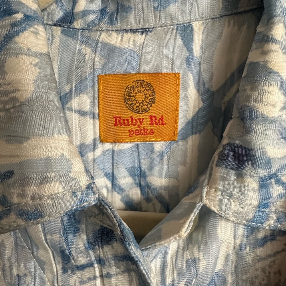 Ruby Rd. Blue and White Textured Jacket M - Picture 3 of 5